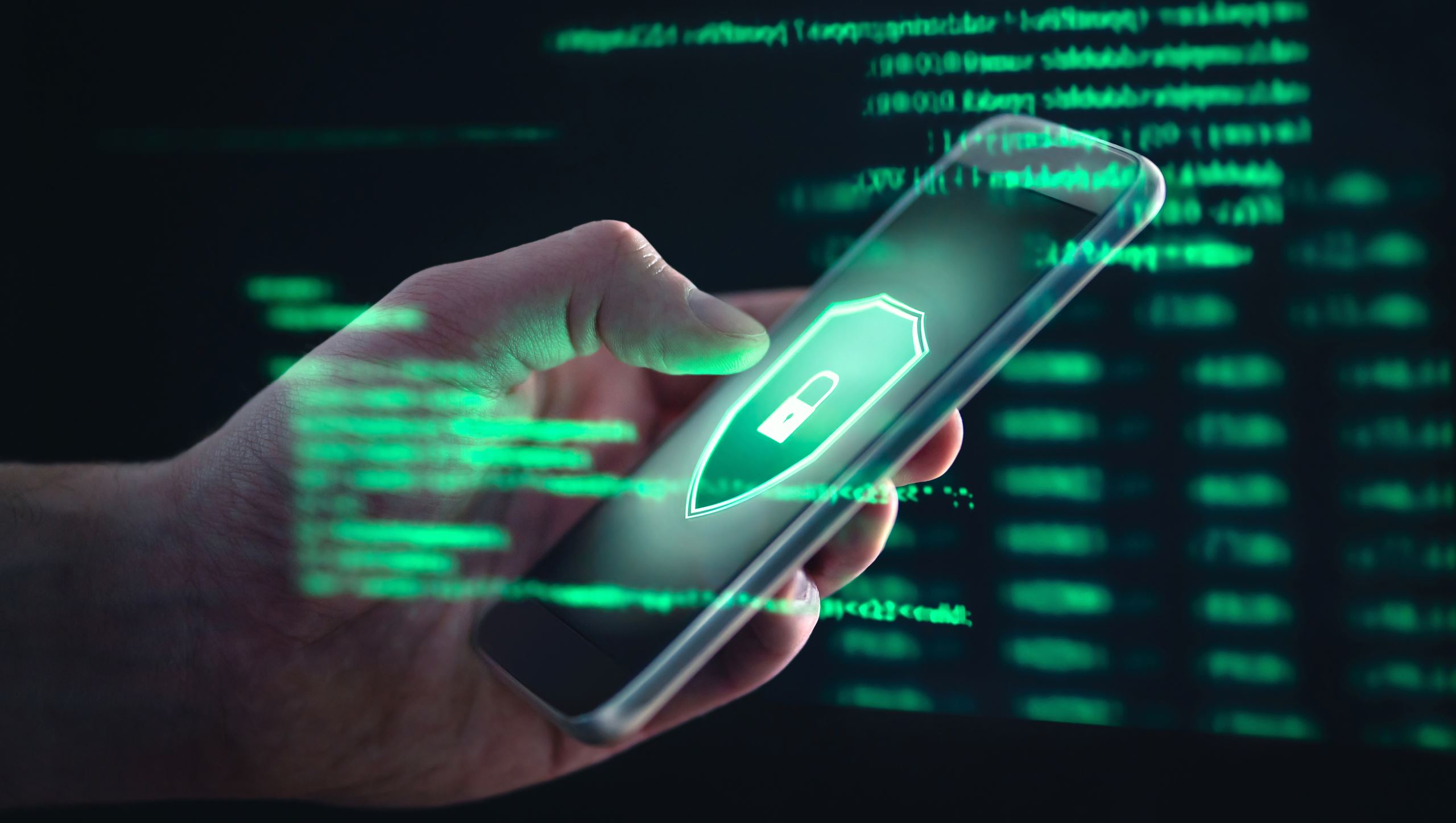 digital phone with lock icon